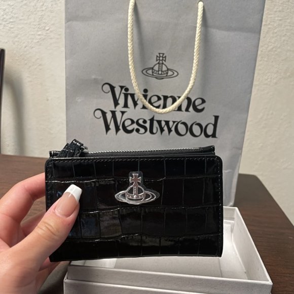 BNWT Authentic Vivienne Westwood Crocodile Slim Flap Cardholder Wallet - Picture 2 of 7